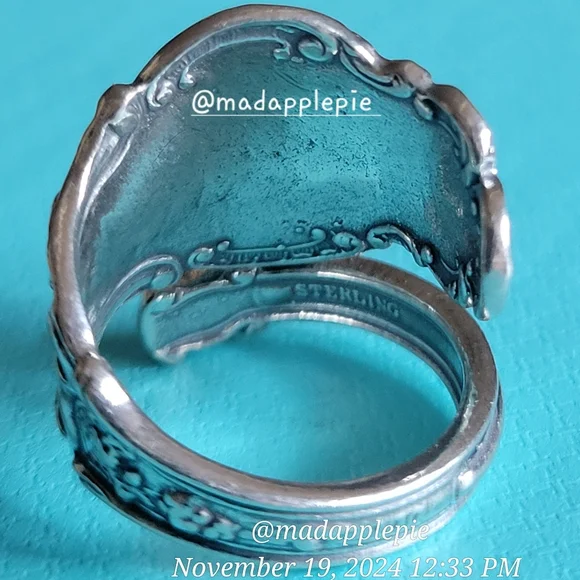 Vintage Sterling Silver Spoon Ring Goddess Woman Nude Muse Nymph Designer #133 - Picture 9 of 13